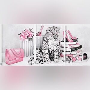 BEAUTIFUL LEOPARD/CHEETAH 3 PIECE ART DECOR FOR ANY ROOM